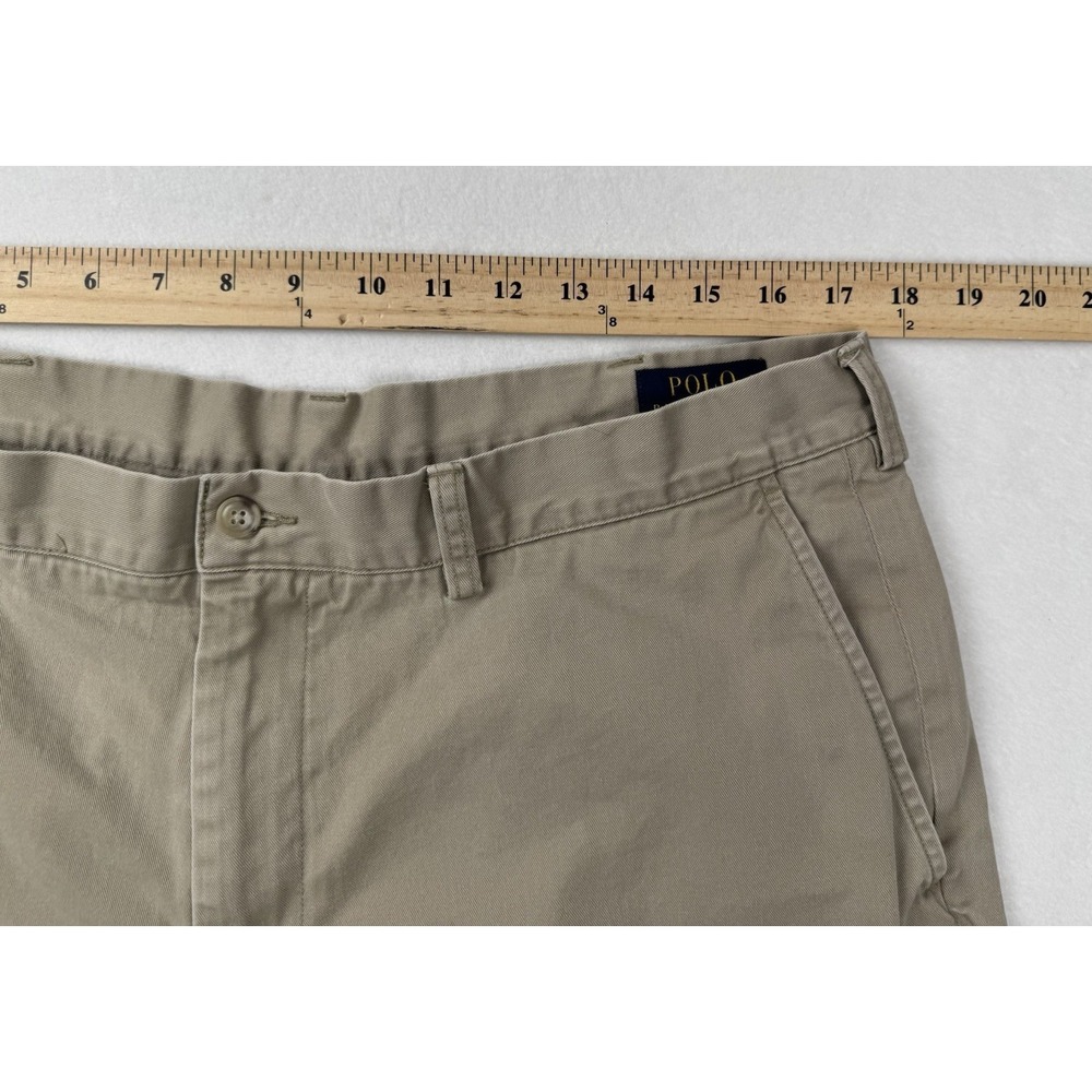 Polo Ralph Lauren Mens Khaki Chino Shorts Classic Fit Flat Front Size 36 - Picture 7 of 7